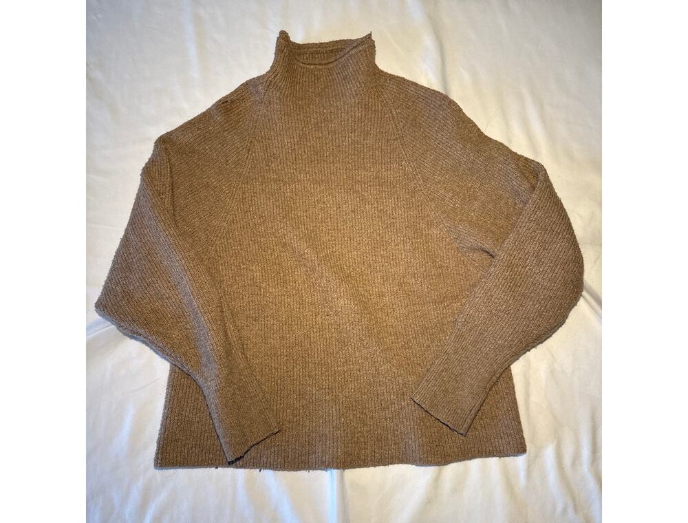 Express Womens Brown Taupe Mock Neck Sweater Long Sleeve Pullover Knit XS